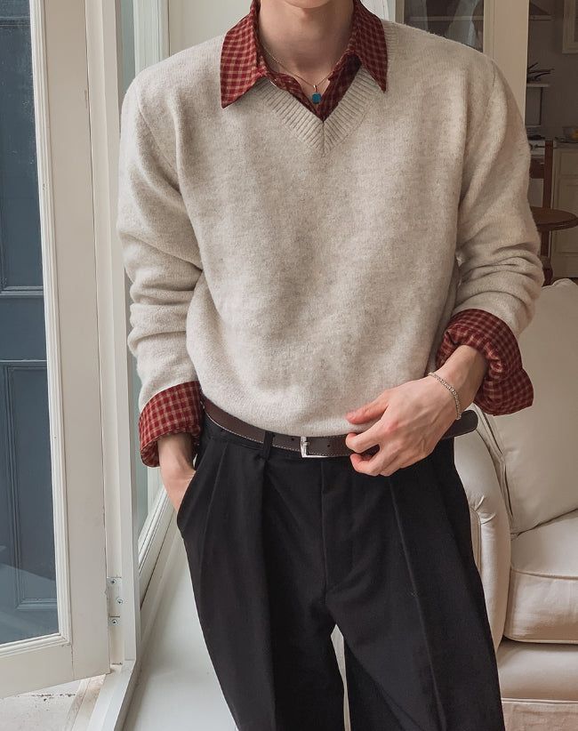 Lido Wool V-neck Crop Knit