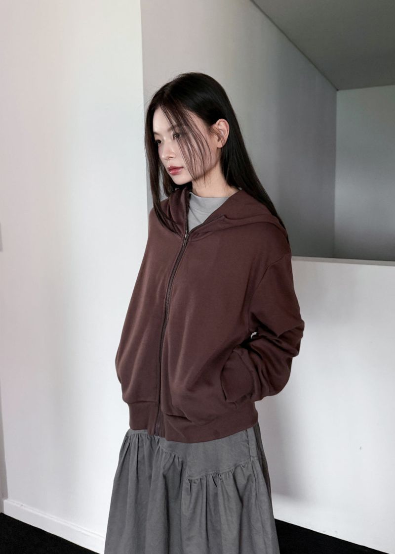  HIGHNECK CROP HOODIE ZIP-UP