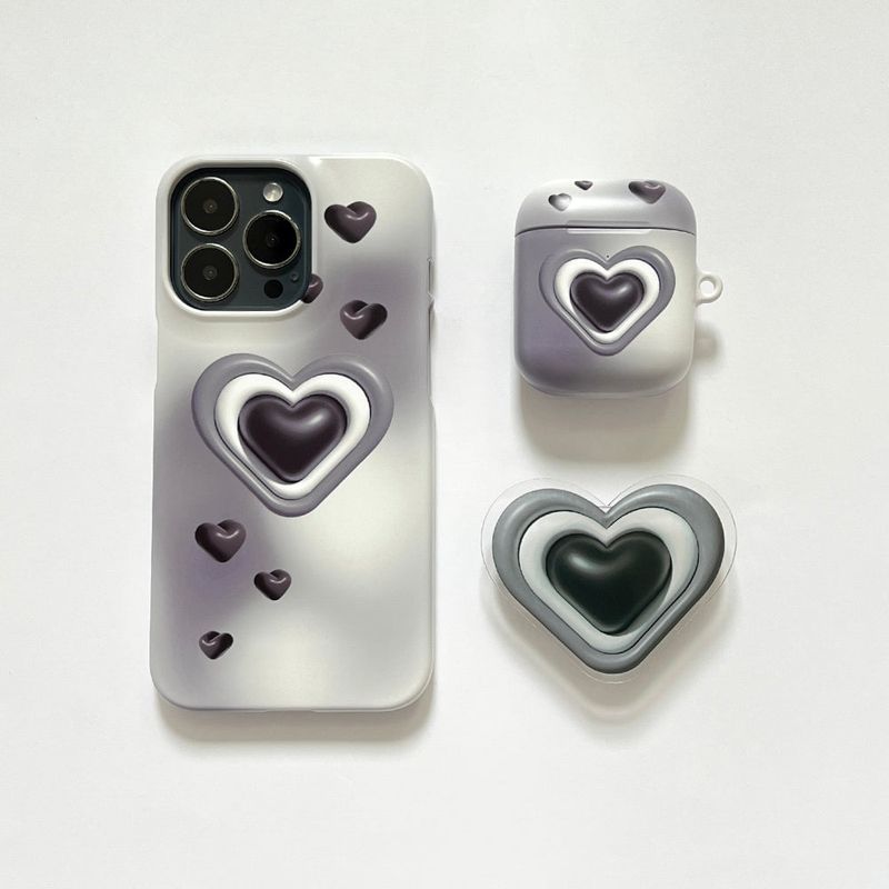 Heart Black (Airpods Matt Case)