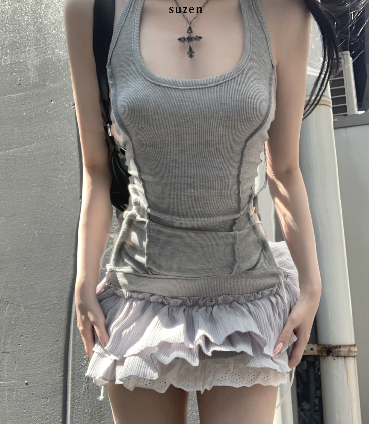Hens Corset Halter Top (3color)