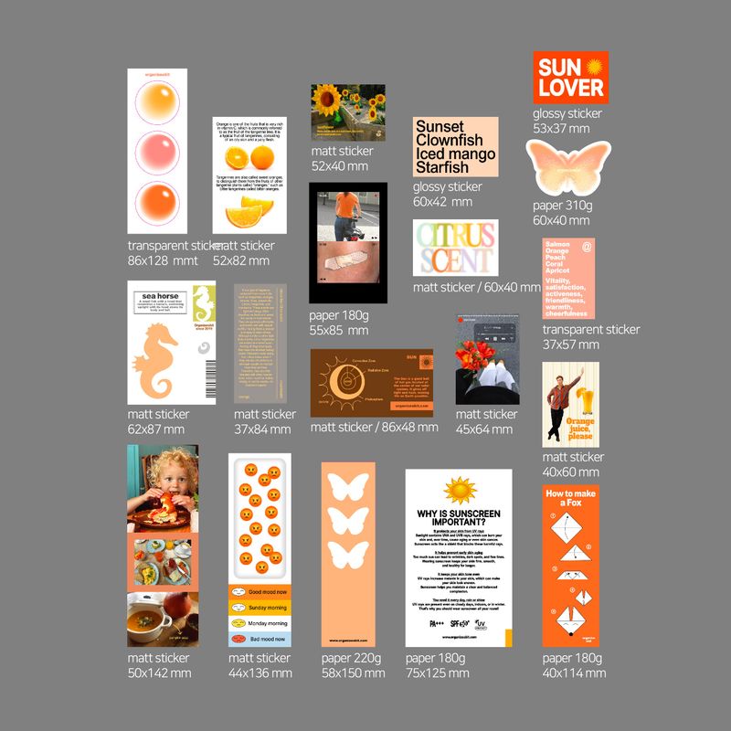 oab tone pack orange / scrap sticker set