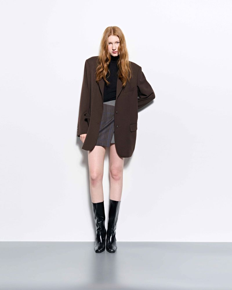 Back Patch Oversized Blazer _ Brown