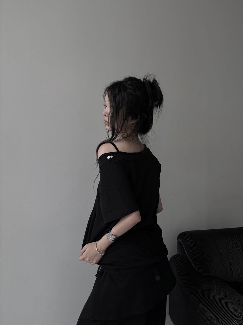 shell button volume strap top (3color)