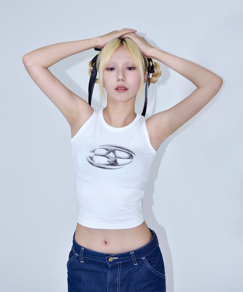METAL LOGO TANK TOP WHITE
