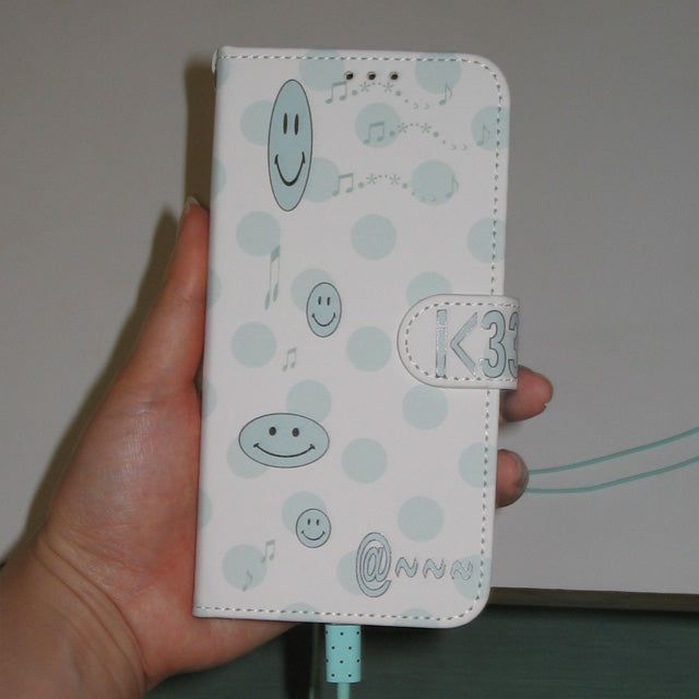 Youth Spirit（ユース スピリット）の「Dot dot smile skyblue diary wallet case（Smartphone Accessories）」