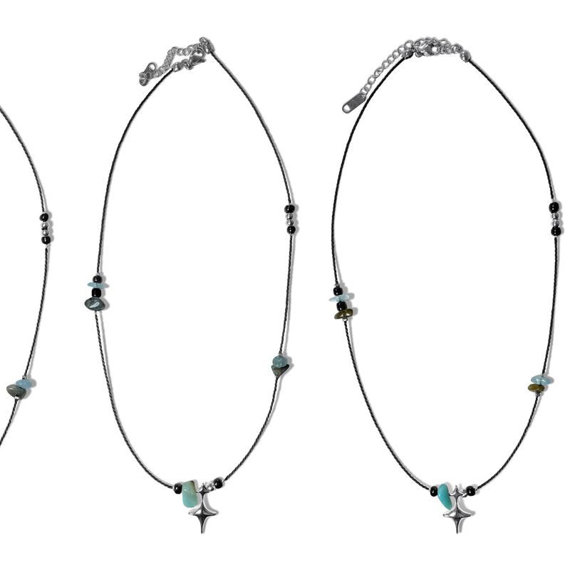 DOUBLE STING STONE NECKLACE