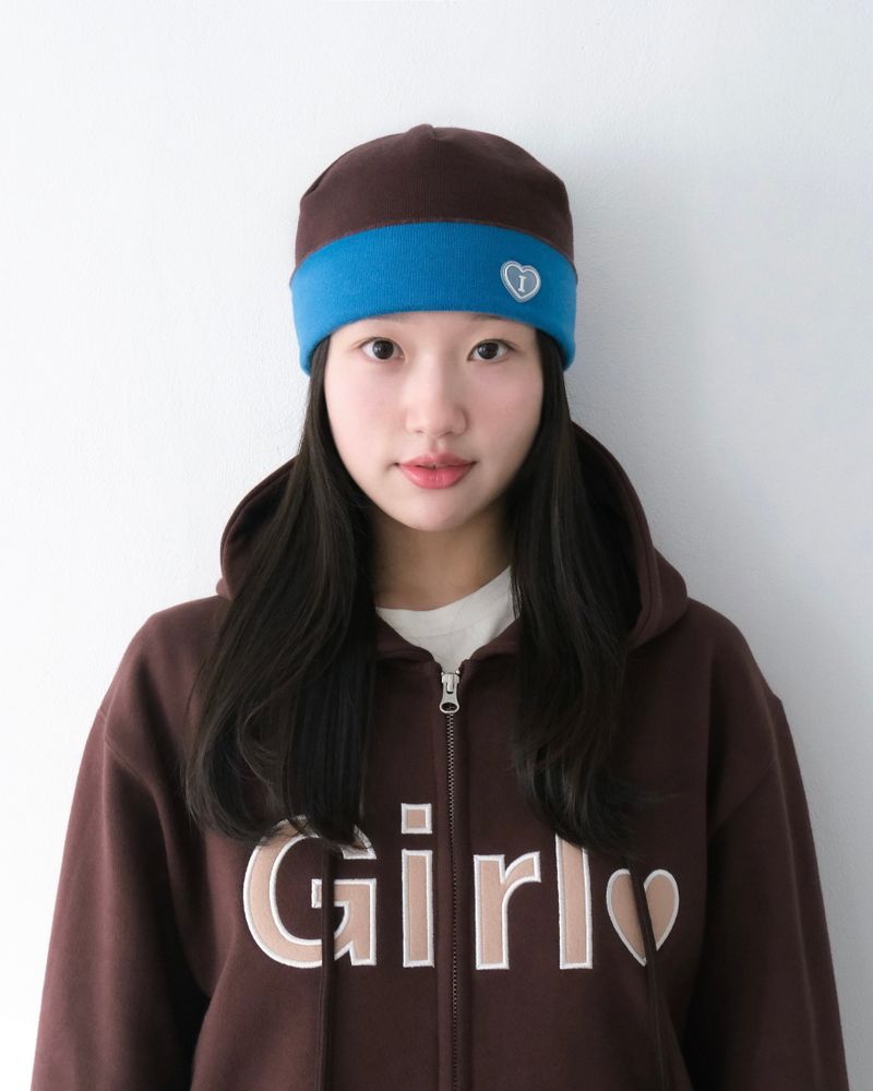 Twin key beanie - Teal brown
