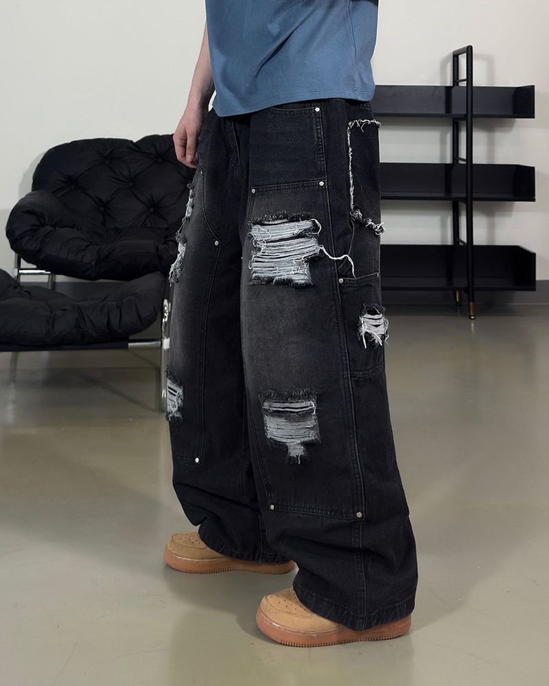 Devon Carpenter Wide Distressed Denim