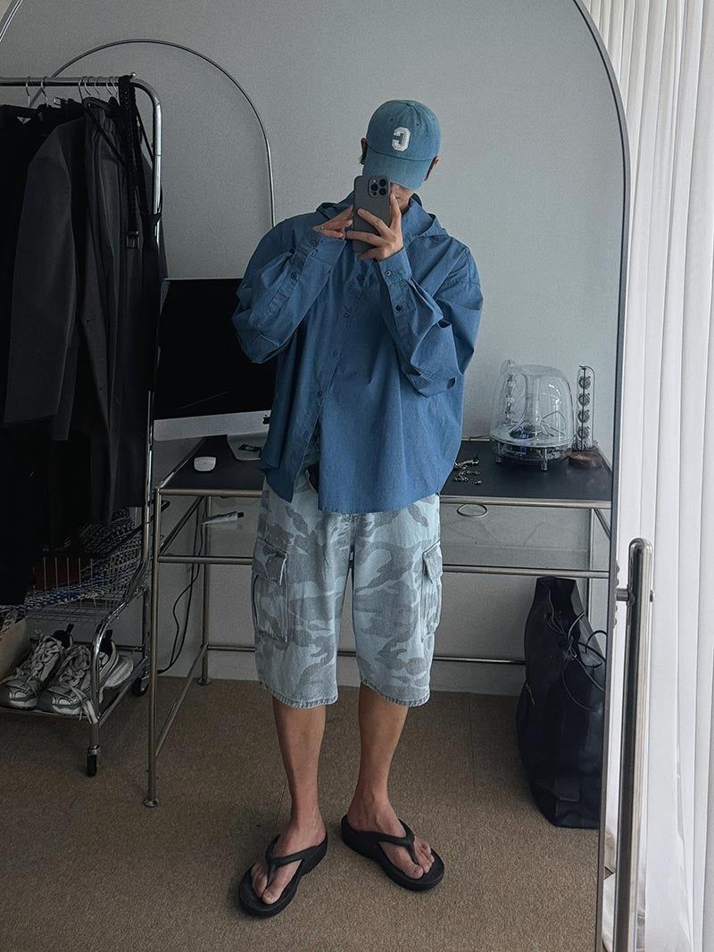 ASCLO(エジュクロ)の「ASCLO Washed Camo Denim Half Pants (2color)(Pants)」