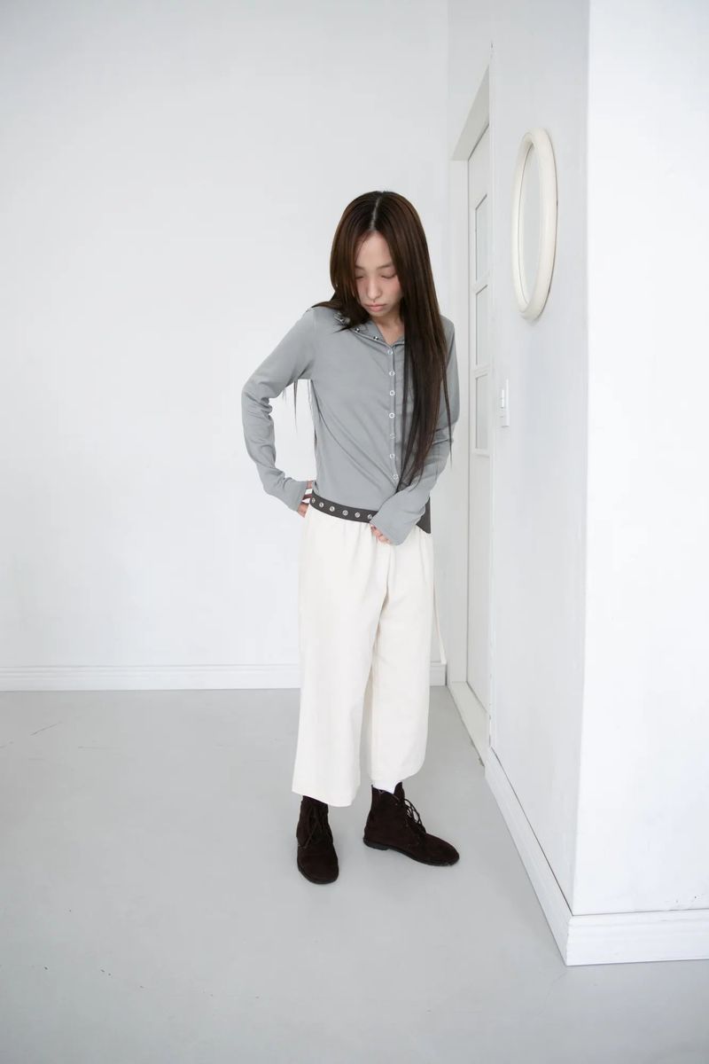 strap banding cotton capri pants(2colors)