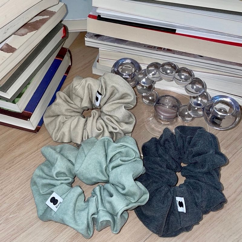 Étang Denim Scrunchie | Gray