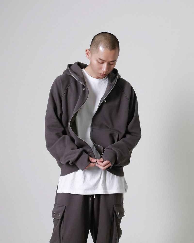 Eyelet full hoodie zip up