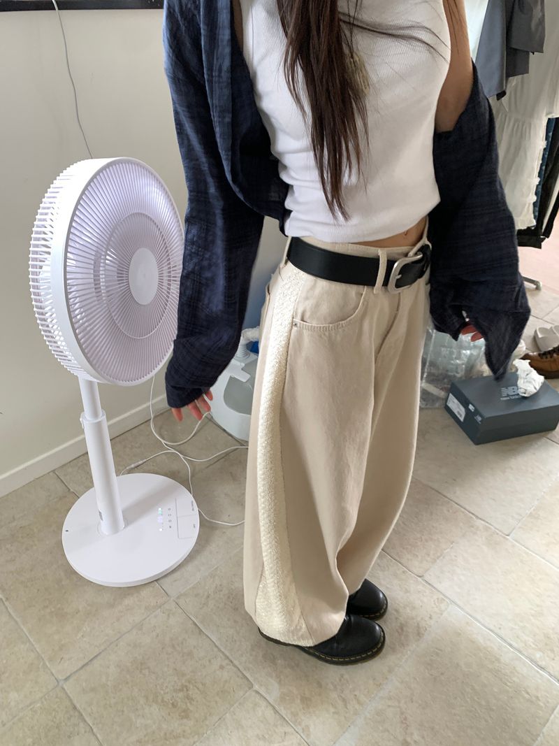 TWILL MIX CURVED PANTS (2C)