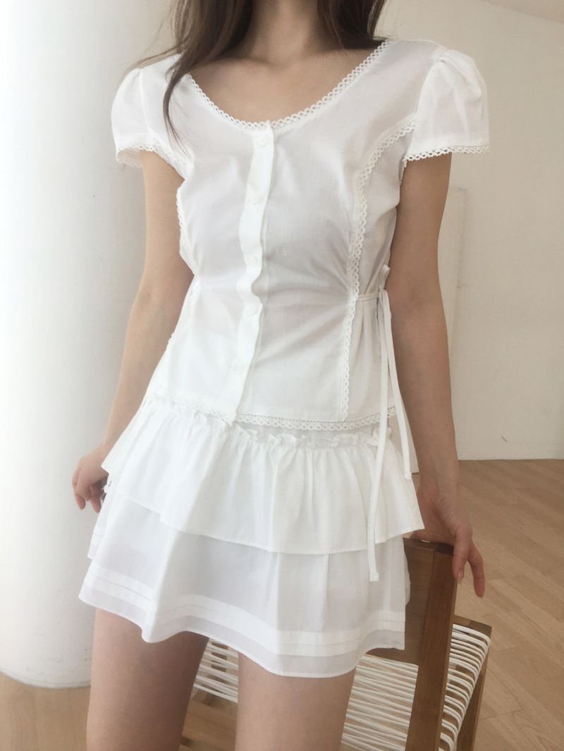 nobiyaka（ノビヤカ）の「Soap lace blouse（Tops）」
