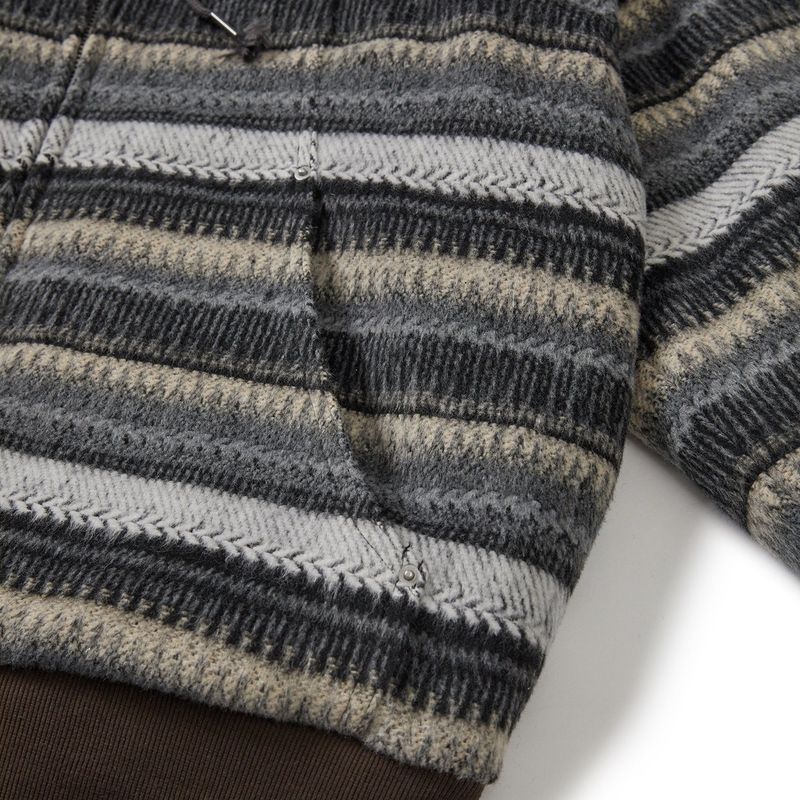 Wool fleece hooded zip-up jacket / Gray