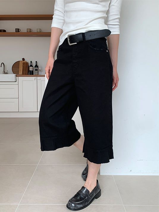 FRILL CAPRI PANTS (3C)