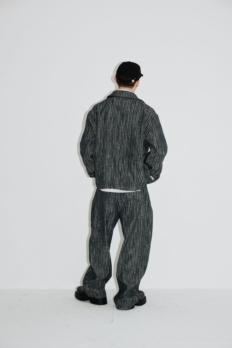 Herringbone Stripe Denim Jacket