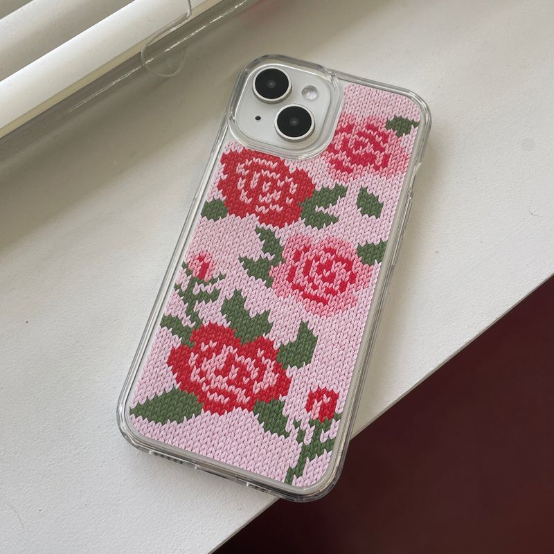 ROSES KNIT HARD JELL CASE_PINK