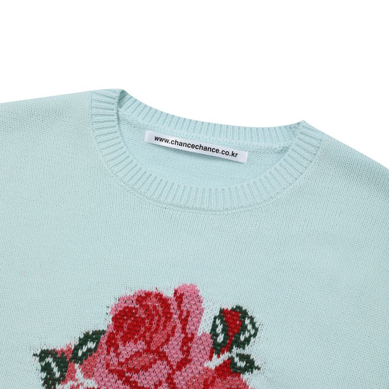FLOWER KNIT SWEATER(SKY BLUE)