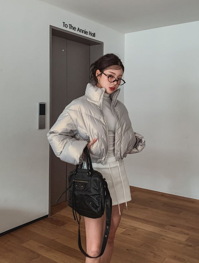 Terry Two Way Diagonal Glossy Crop Padding