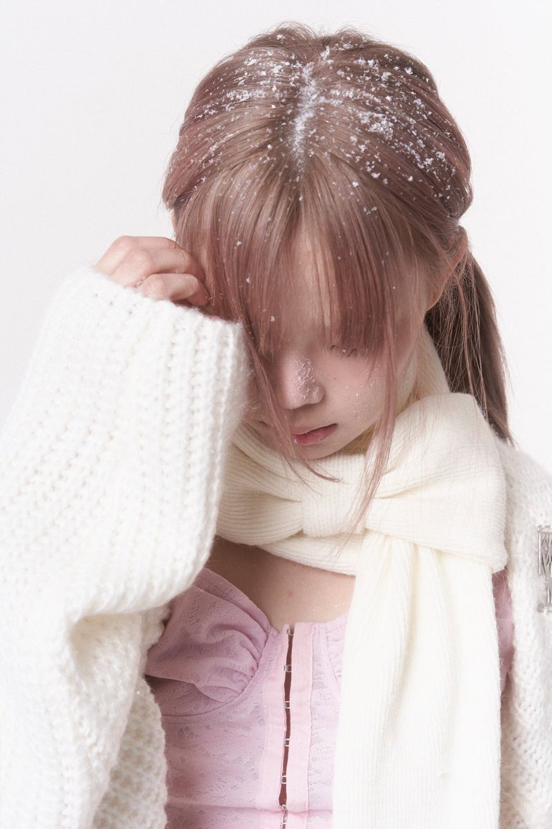 Mini ribbon muffler_ivory