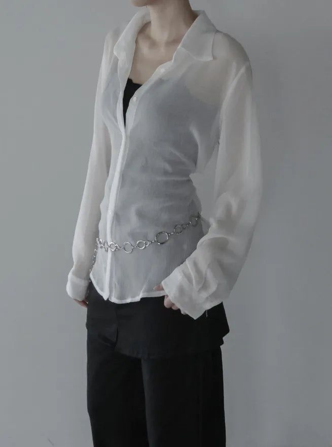 Nua See-through Wrap Blouse