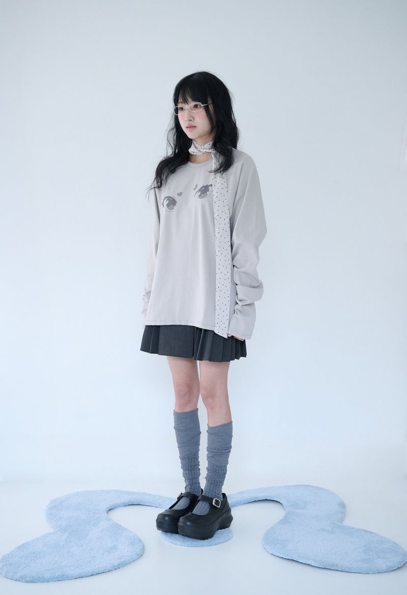MIRE EYES RAGLAN T DUSTY GREY