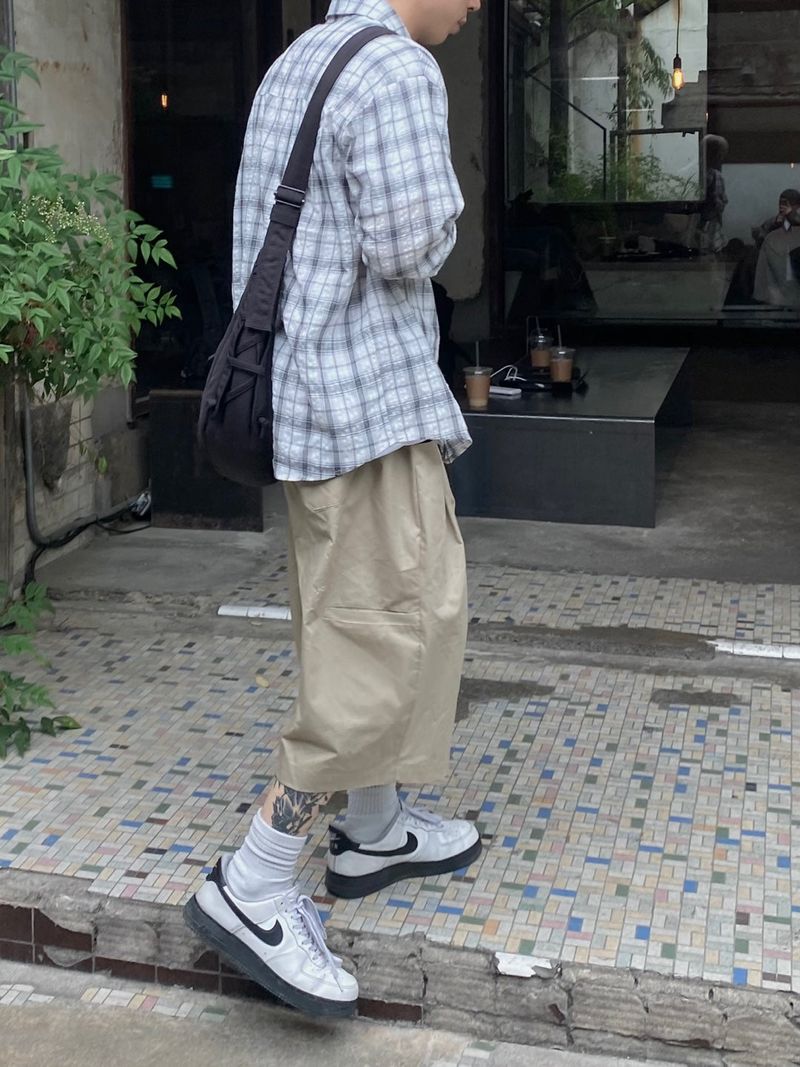 ピンタックツイルバミューダパンツ3C