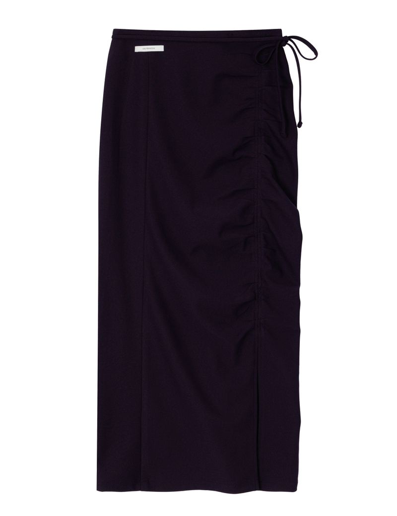 RUCHED LONG TIE SKIRT(PURPLE)