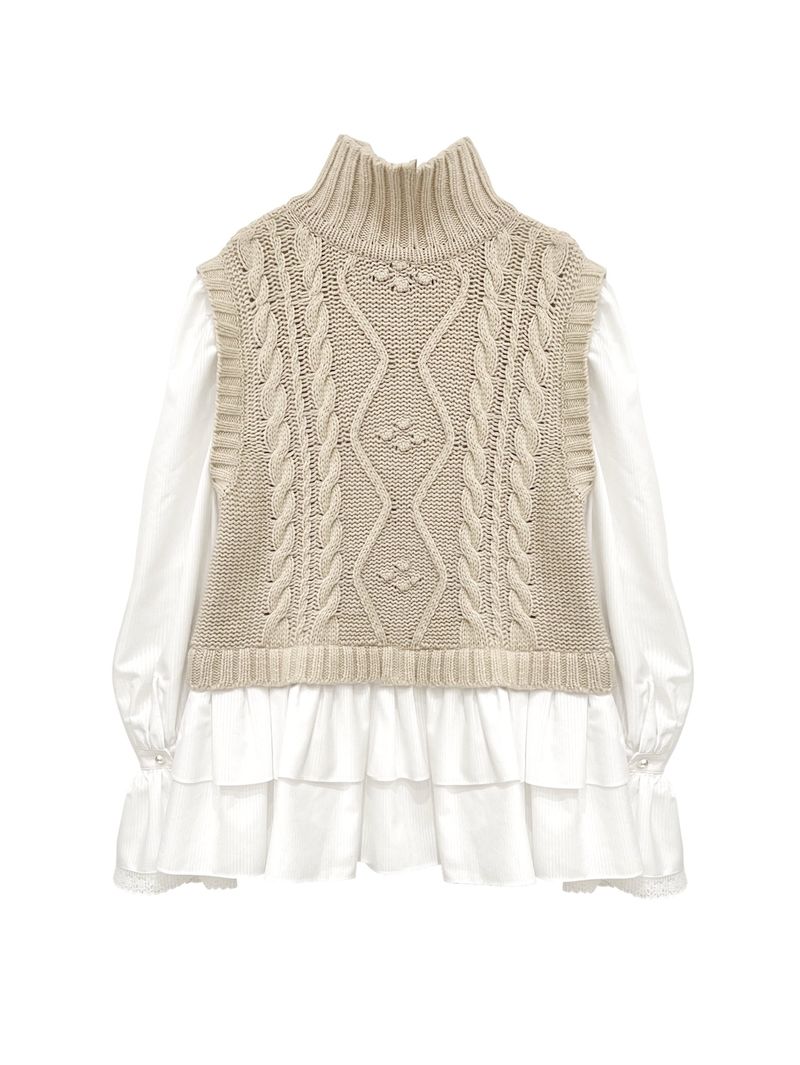 Knit vest blouse