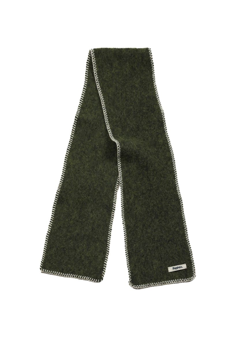 Stitch Wool Muffler [Khaki]