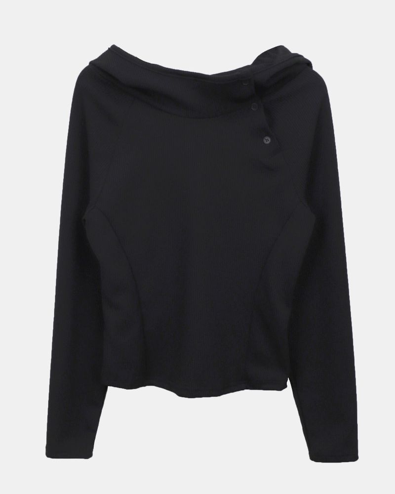 Tern High-Neck Hood Button T-Shirt