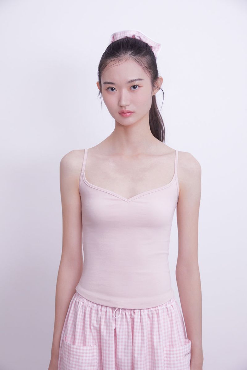 Sweet heart neck Camisole (PINK)