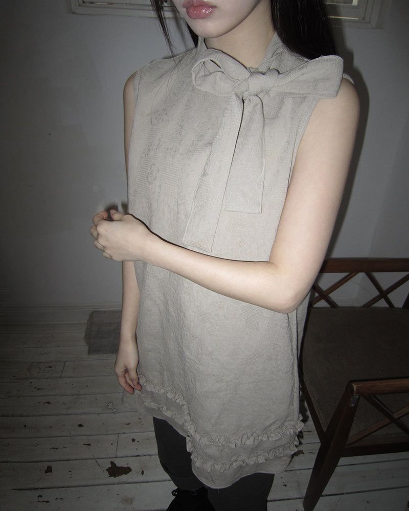 WONDER WONDER（ワンダーワンダー）の「Juel Ribbon Tie Frill Layered Sleeveless Dress（Dresses）」