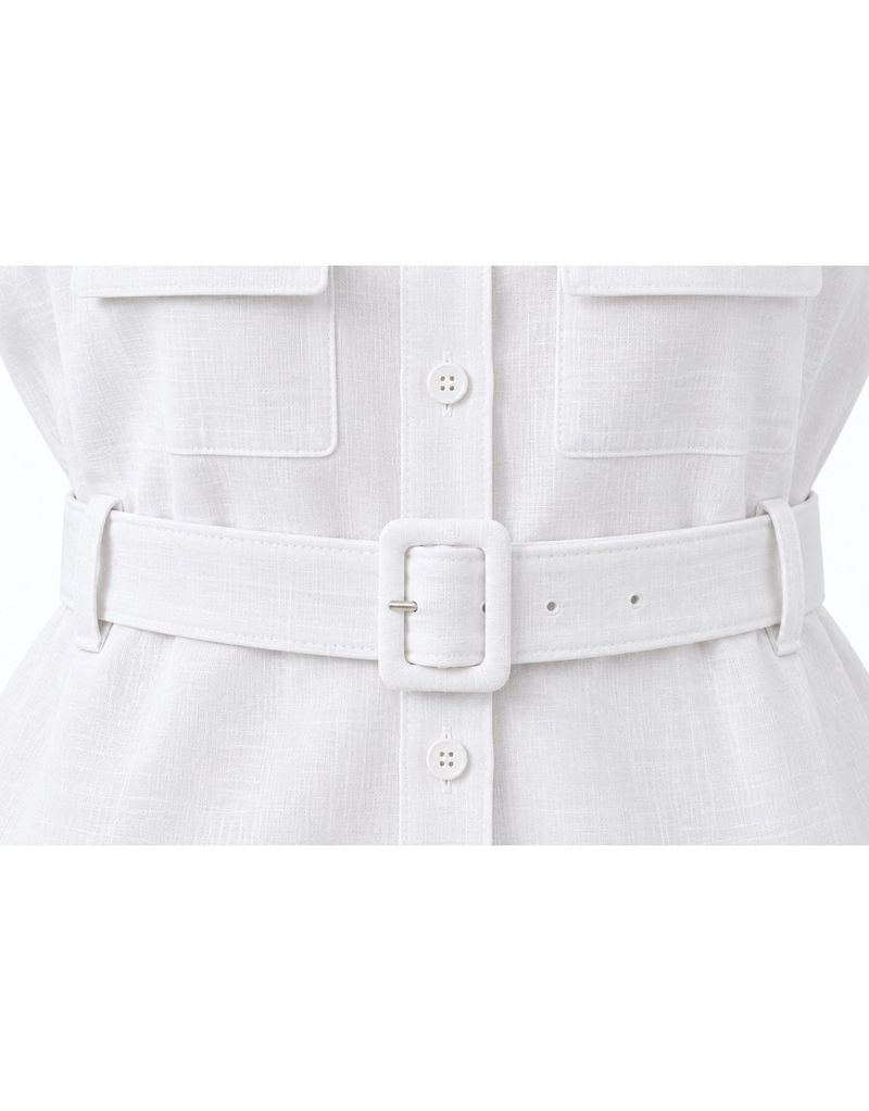 セリーヌドットスカーフリネンスリーブレスブラウス White