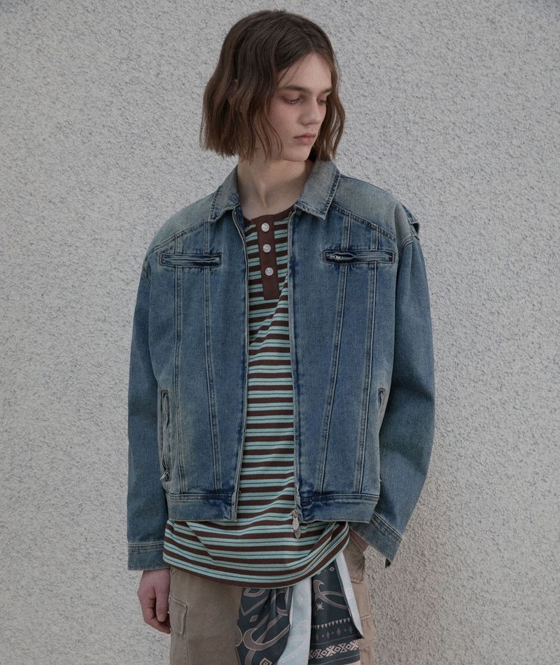vintage washing line trucker jacket