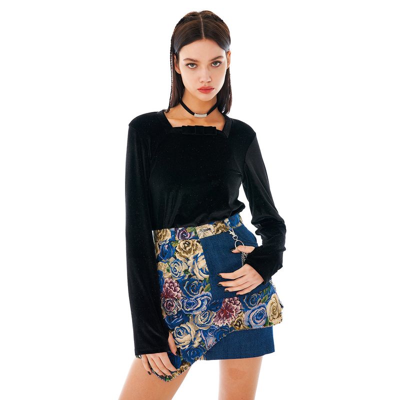 Jacquard Skirt [Blue Rose]