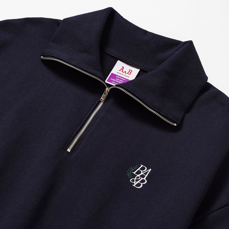SMALL LOGO HALF ZIPUP SWEATSHIRT_NAVY