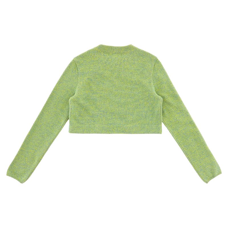 ALPACA EMBROIDERY CROP KNIT - MINT GREEN