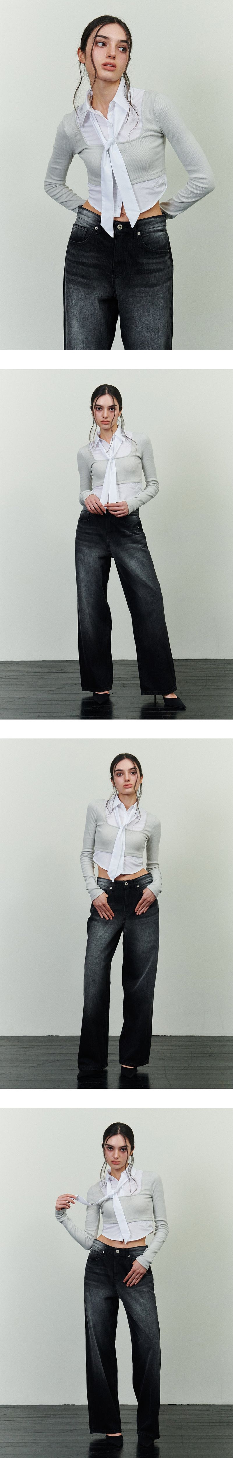 EVELYN SHIRT TOP light grey