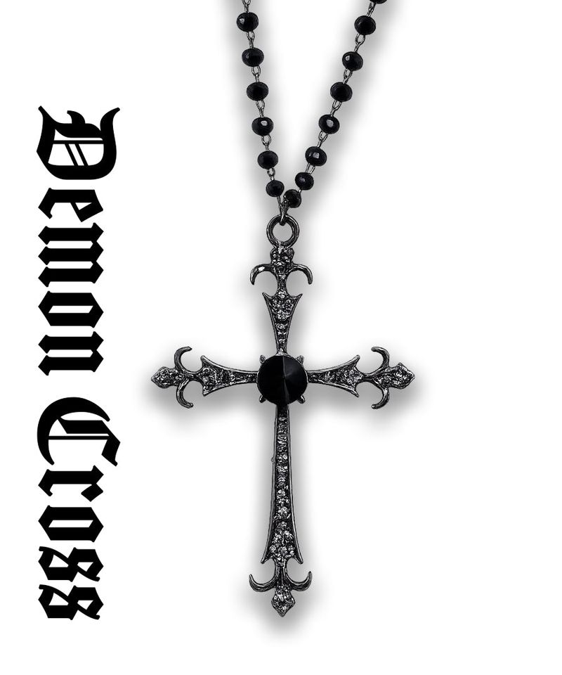 Demon Black Cross Necklace