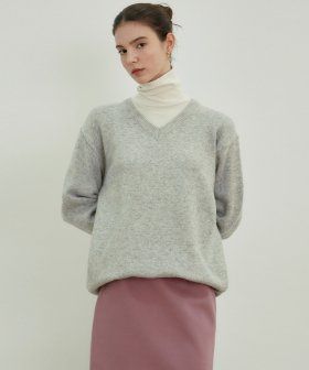 CLASSICAL SOFT V SWEATER_CHARCOAL
