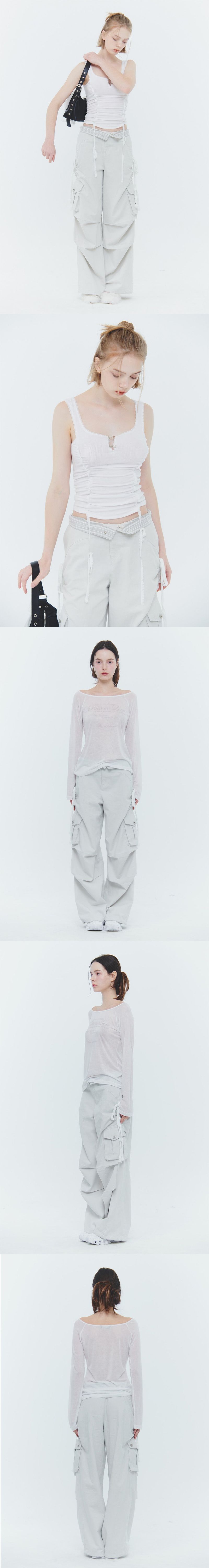 SARA CARGO PANTS light grey