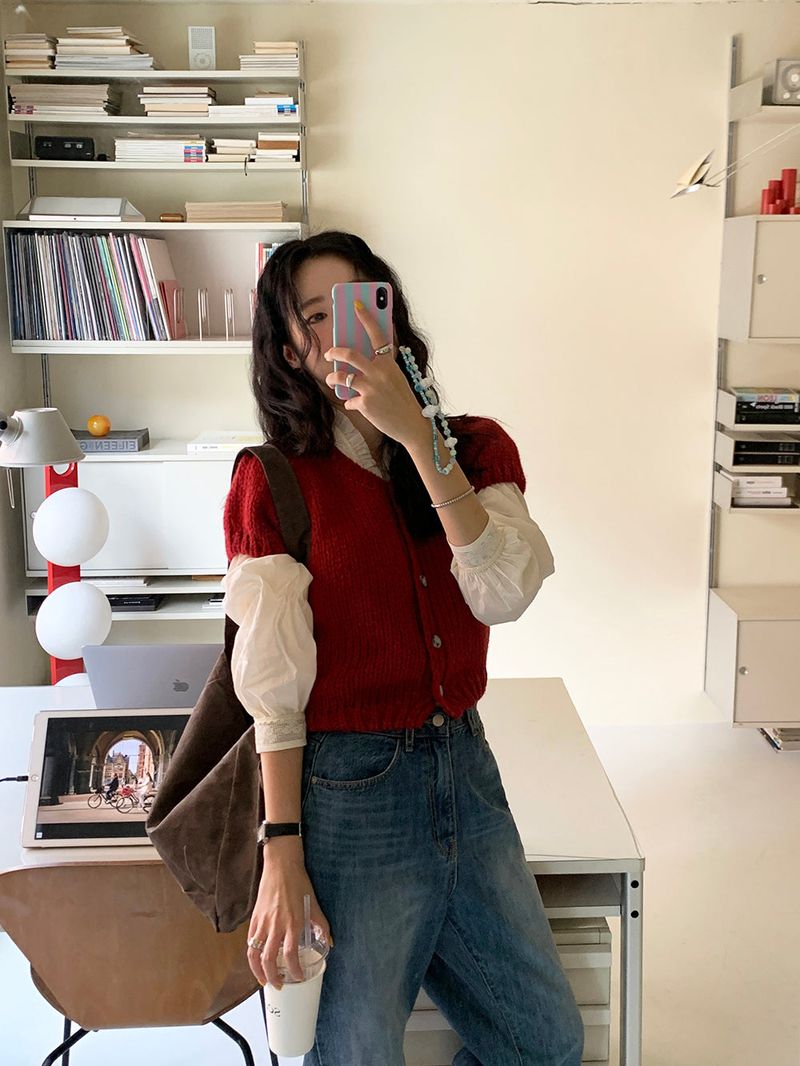[MADE] LoHeart Puff Mini Cardigan