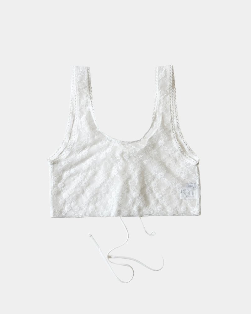 Sheer Lace Cropped Vest