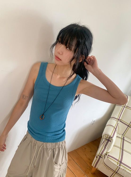BAON（バオン）の「Kiku Basic Ribbed Sleeveless（Tops）」