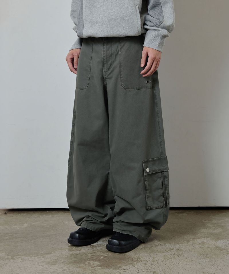 ODDSTUDIO（オッドスタジオ）の「Washed Pocket Semi Wide Cotton Pants - KHAKI（Pants）」