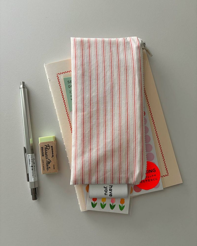 HAVE YOU EVER（ハヴユーエバー）の「Pin stripe tool pouch - red（Accessories）」