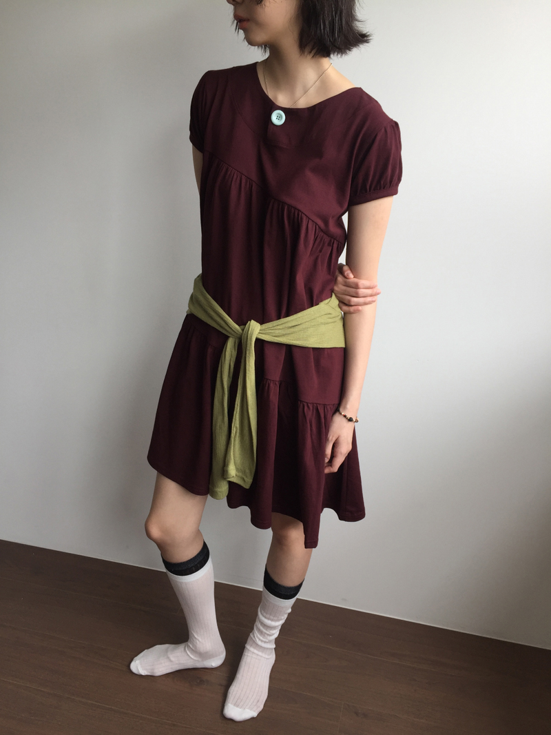 クロス ボタン ドレス (2color) 