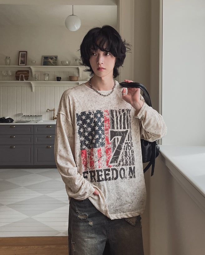 2PLAN（ツープラン）の「Frame Vintage Print Long Sleeve T-shirt（Tops）」